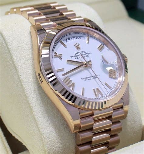 rolex presidential watch white gold|Rolex rose gold 40mm president.